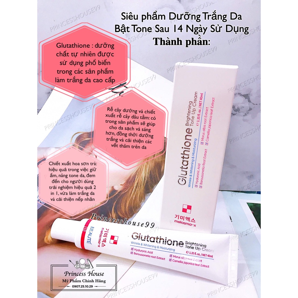 Kem dưỡng trắng da Glutathion Hàn Quốc lên tone da mịn màng