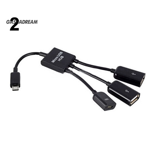 Dây cáp chuyển đổi 3 trong 1 Micro USB HUB OTG sang USB 2.0 cho Samsung