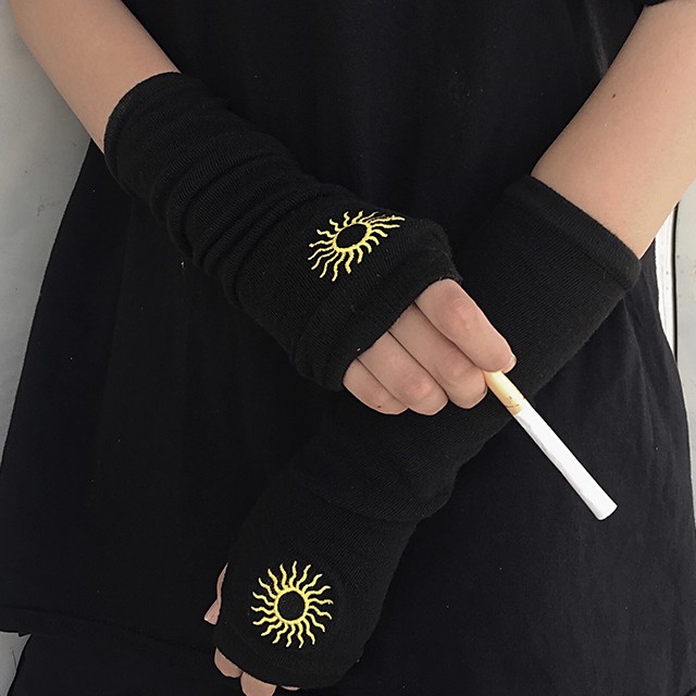 Bao Tay Áo Hở Ngón 208801Tay Áo Thêu Họa Tiết Ninja Cá Tính Dành Cho Nam Và Nữ