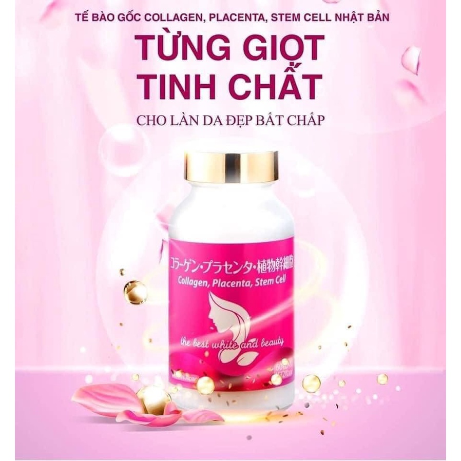 Tế Bào Gốc Trẻ Hoá Làn Da Collagen Placenta Stem Cell Nhật Tái Tạo Tế Bào Giúp Trẻ Hoá Da Sâu, Chống Lão Hoá Da