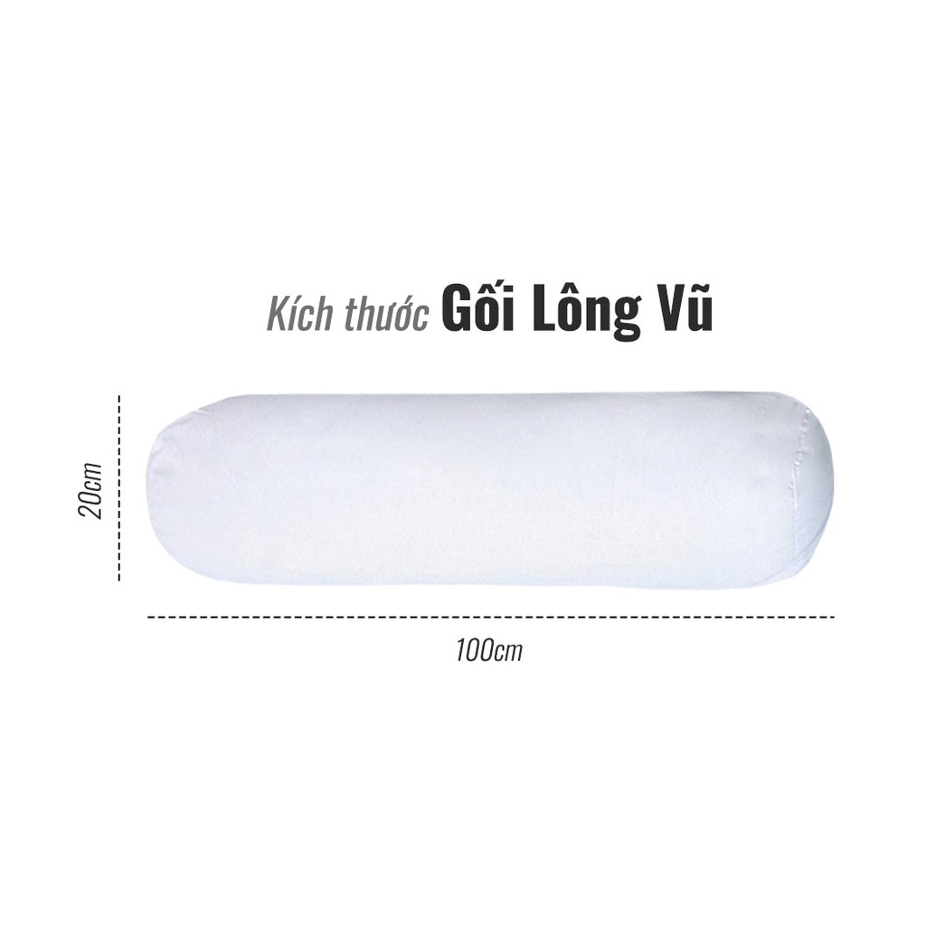 Gối Ôm Lông Vũ Thuần Việt Mircrofiber Cao Cấp 100% Cotton Thoáng Mát, Mềm Mịn, Có Khả Năng Thấm Hút Mồ Hôi Tốt