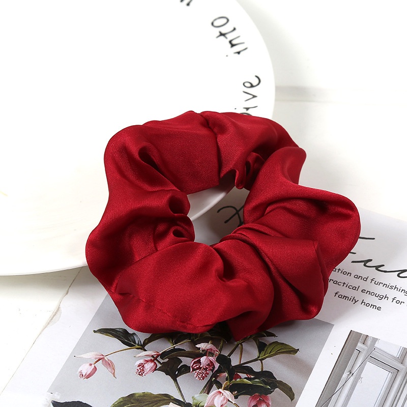 Thun buộc tóc Haimeikang chất liệu satin mềm mại cỡ lớn màu trơn