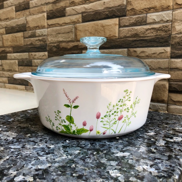 Nồi thuỷ tinh tròn Pháp Corningware P-12-22-PVG 1.25L-2.25L Provence Garden