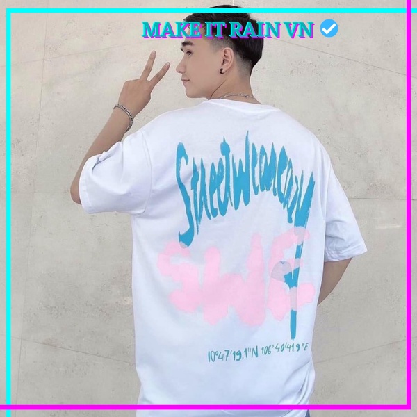 Áo Thun Tay Lỡ Unisex SWE Make It Rain VN, Áo Phông Nam Nữ Form Rộng A19