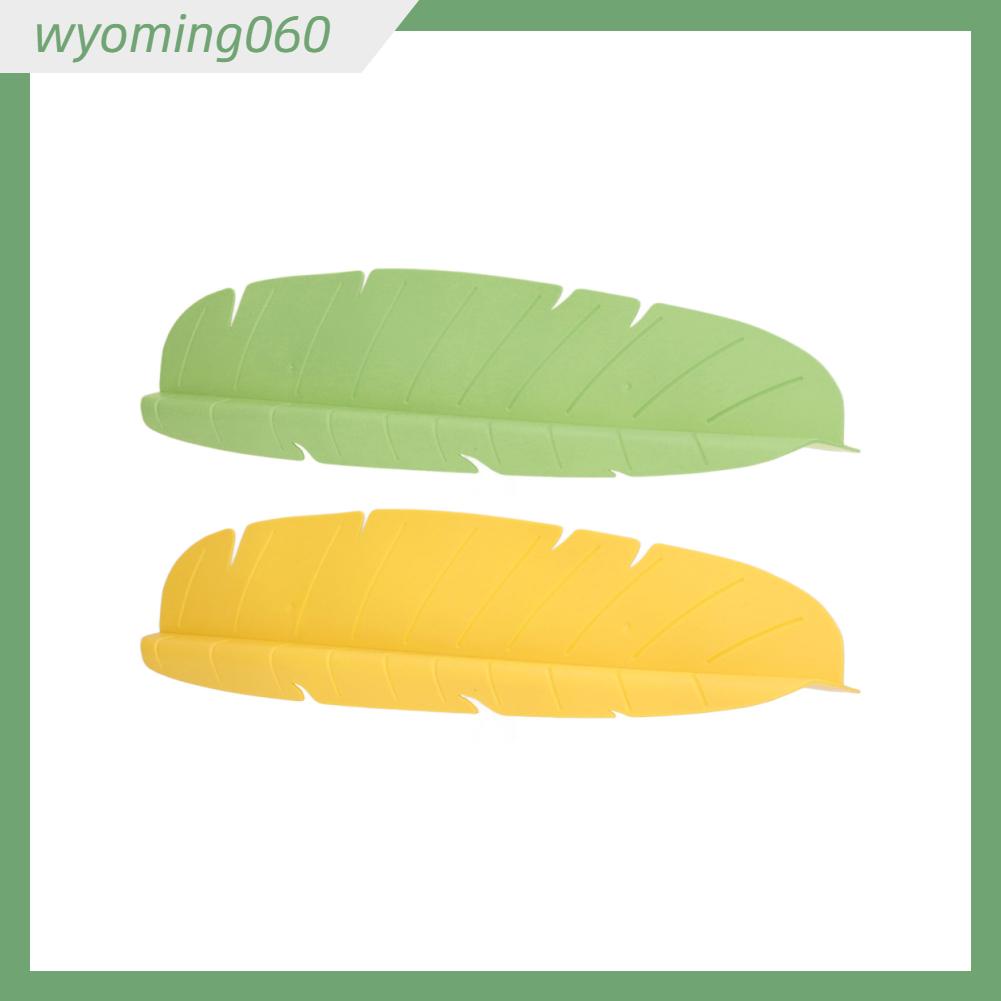 Wyoming060 Kitchen Sink Water Splash Guard Elastic Reusable Banana Leaf Splashing for Dishes Vegetables Washing