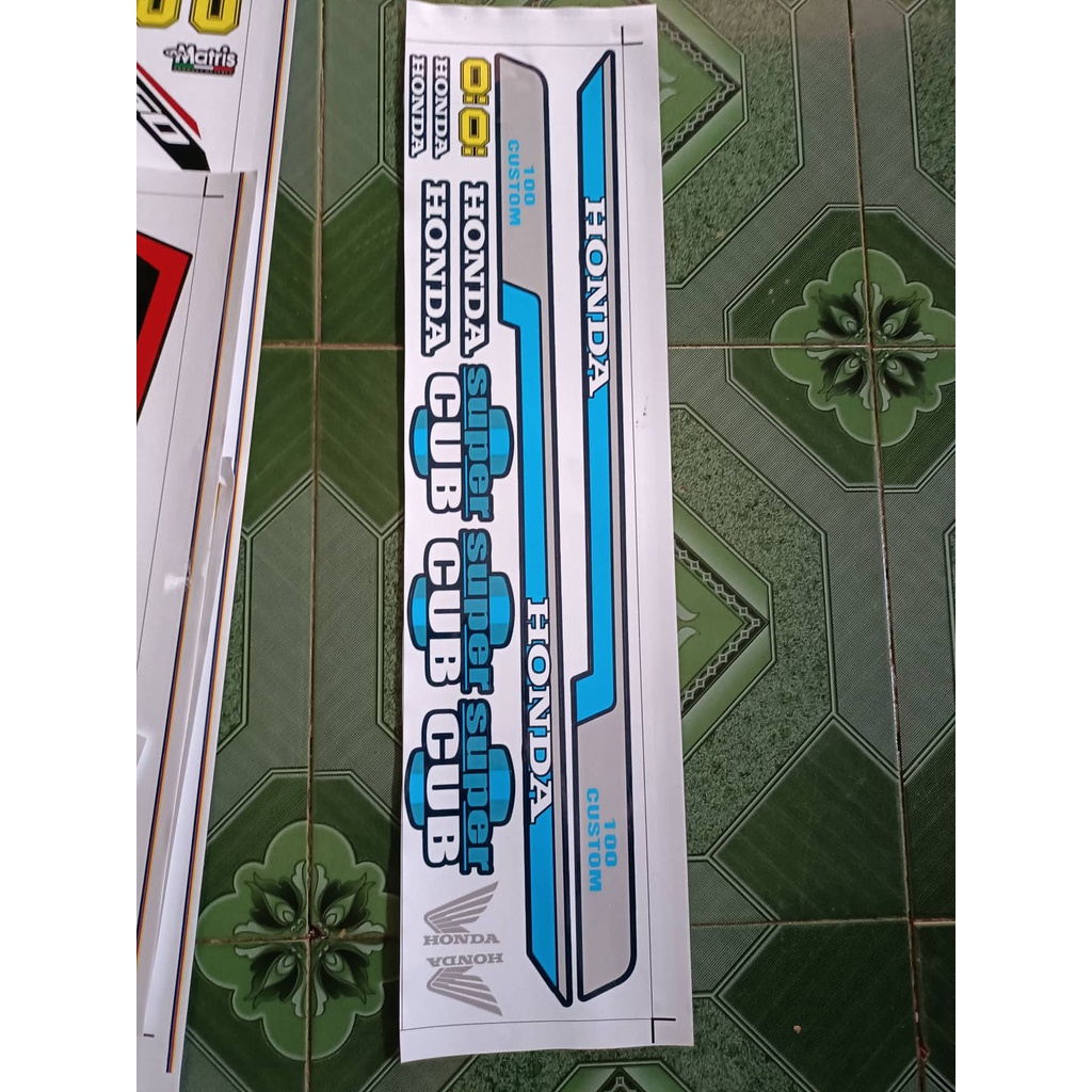 TEM RỜI supper cub xe xanh đen