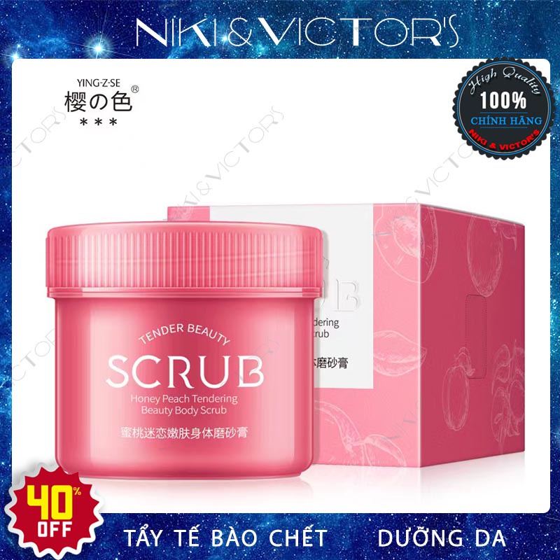 Kem Tẩy Tế Bào Chết Toàn Thân Cải Thiện Viêm Nang Lông Dưỡng Da Mịn Màng Dành Cho Mọi Loại Da Body Scrub Hương Trái Đào