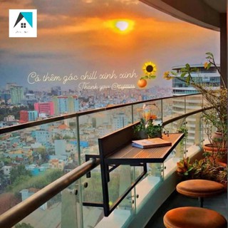 Bàn gỗ nhựa Composite treo ban công ( xếp được)- Home Việt
