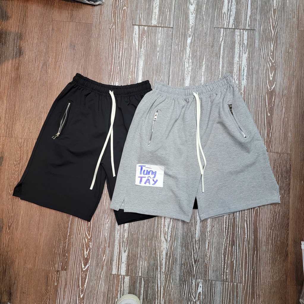 Quần Short V Khoá Zip Túi Kiểu Dáng Unisex Thoải Mái Cho Mùa Hè