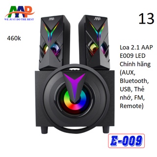Loa Vi Tính 2.1 AAP E009 LED Chính hãng AUX, Bluetooth, USB, Thẻ nhớ, FM,