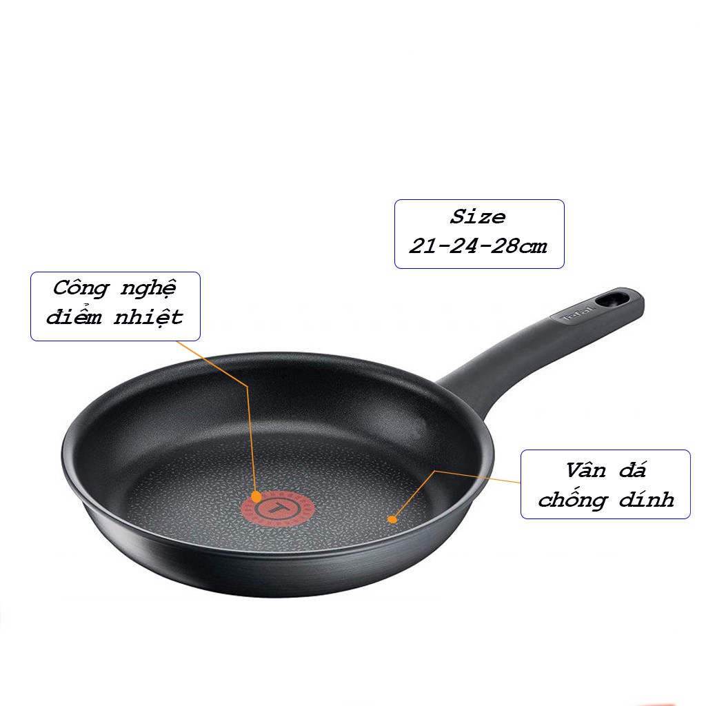 Chảo Tefal Titanium Fusion chảo chống dính vân đá - Dập đáy Made in France