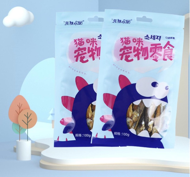 Cá sấy cho chó mèo cá đinh hương tốt cho sức khoẻ 100g, snack cho chó mèo Con Mèo Xiêm