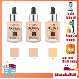 Kem Nền Catrice HD Liqiud Coverage 24h / 𝘍𝘳𝘦𝘦𝘴𝘩𝘪𝘱 / Phấn Nền Đủ Màu 10 / 20 / 30 /40 - Julia Beauty - Sp31