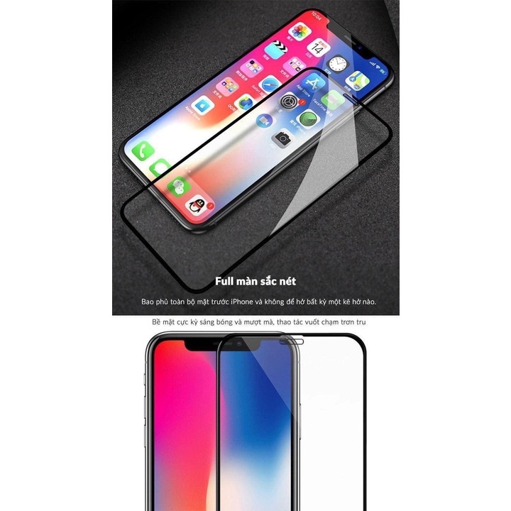 Kính cường lực iphone  6 7 8lus xs xsmax 11 11pro 11promax 12 12pro 12promax 13 13pro 13promax ful màn hình