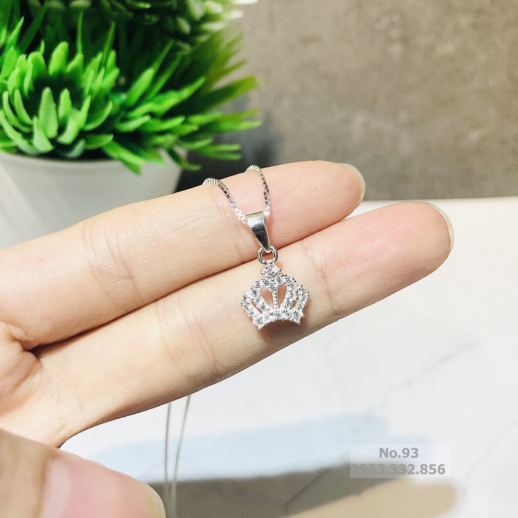 (FREE SHIP) DÂY CHUYỀN 💟 DÂY CHUYỀN BẠC 💟 VÒNG CỔ BẠC NỮ MẶT VƯƠNG MIỆN TRANG SỨC CAO CẤP NO.93