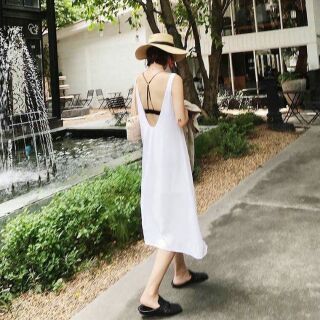 Đầm suông hở kèm bra