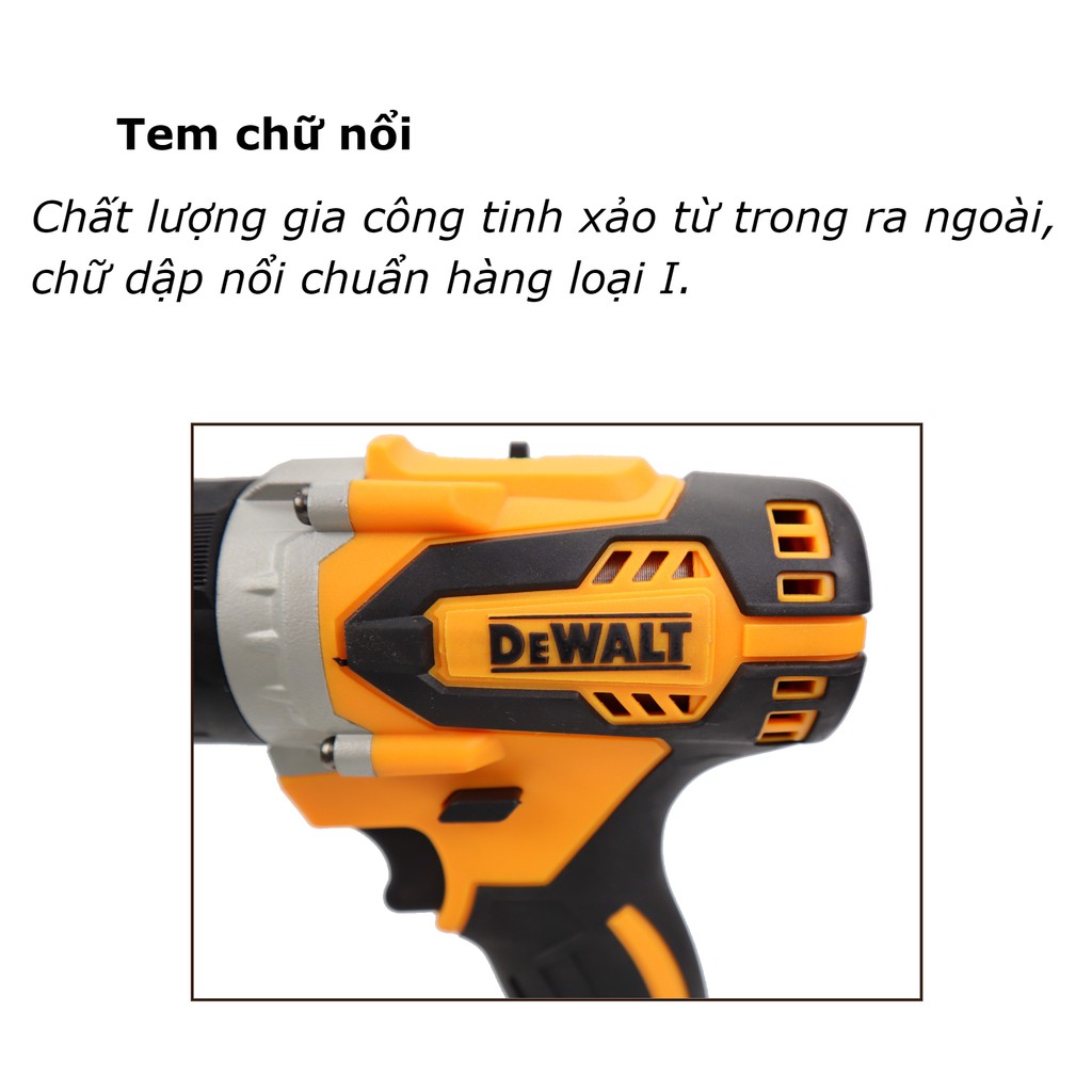 Máy khoan pin Dewal 118v đầu 13mm đa năng có búa không chổi than