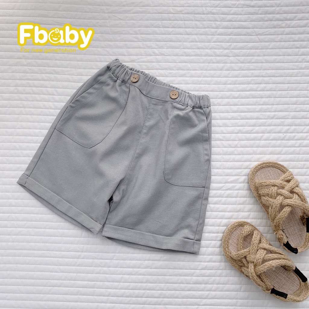 FBABY - Quần Ngố Kaki Phối Cúc Sườn Thời Trang Cho bé Trai