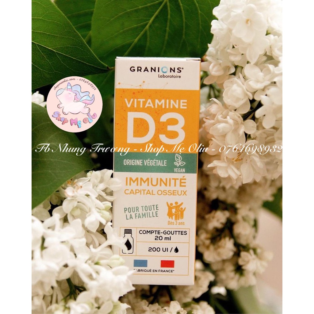 Vitamin D3 Granions Kid 20ml cho bé từ sơ sinh, phụ nữ có thai date 03/2024