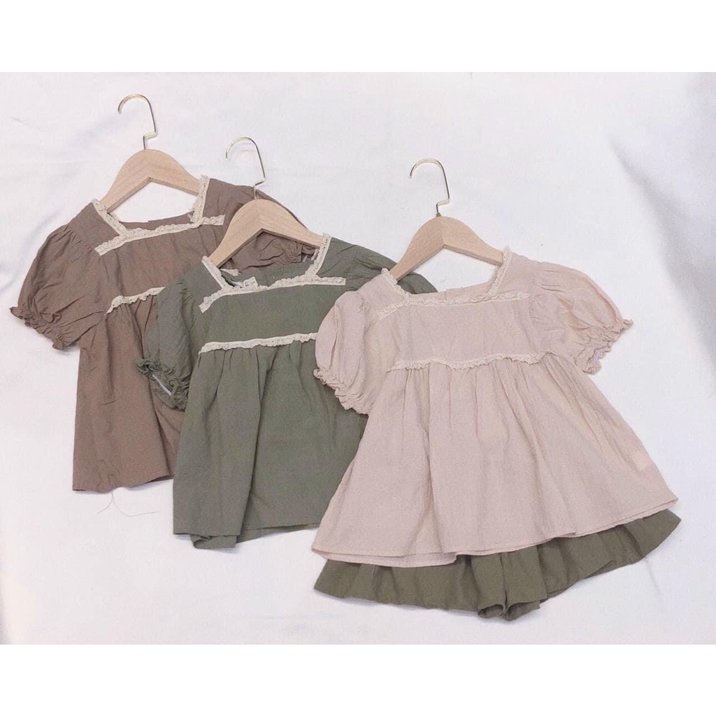 AG09 - Áo bé gái, áo dáng babydoll, chất thô đũi cho bé gái từ 15-32kg