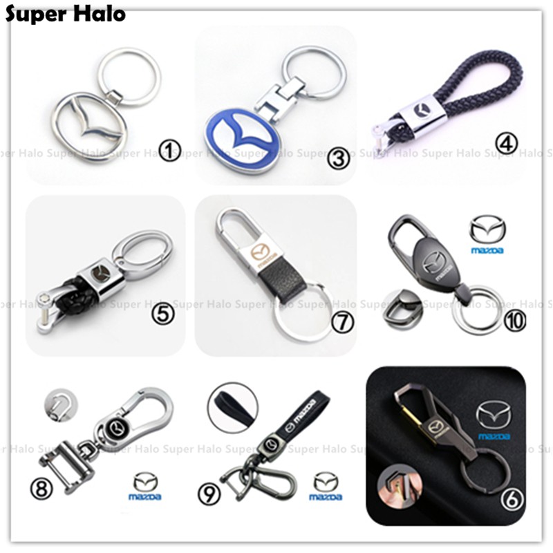 【New】Alloy Metal Logo Motorcycle Keychain Car keychain SET for Mazda