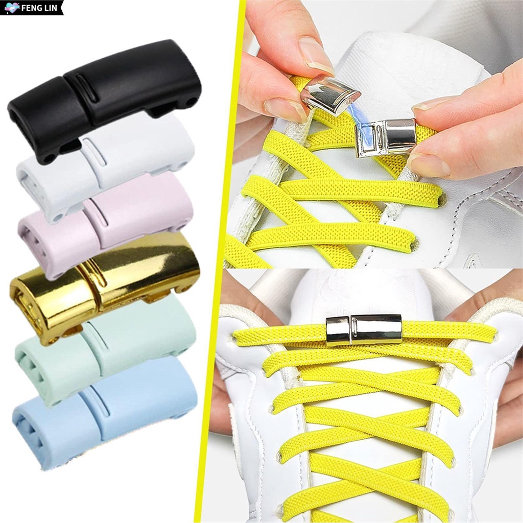Cặp khóa dây giày bằng kim loại từ tính không cần cột nhanh chóng tiện lợi nhiều màu sáng tạo
