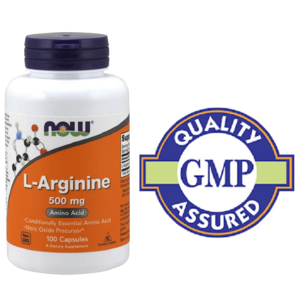 Thực Phẩm Bổ Sung Axit Amin Hỗ Trợ Chức Năng Gan, Tăng Cường Lưu Lượng Máu NOW L- ARGININE 500MG (100 Viên)