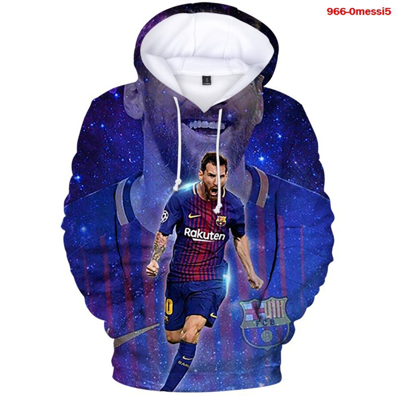Áo Hoodie Dáng Rộng In Hình Cầu Thủ Messi 3D World Cup 2022