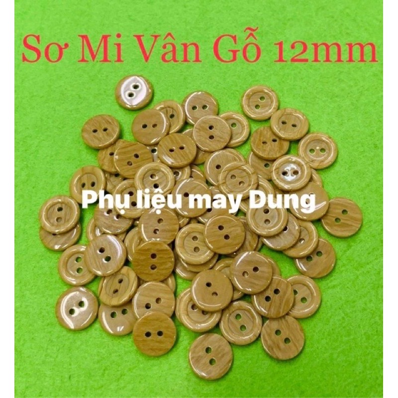 Nút vân gỗ 2 lỗ bóng trơn