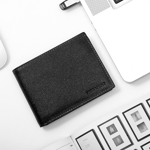 Ví Nam Da Bò Cao Cấp , Ví Da Nam Da Saffiano Bóp Nam Mini Chống Nước, Đựng Thẻ Đựng Card,Có Hộp Làm QUà Tặng - V103