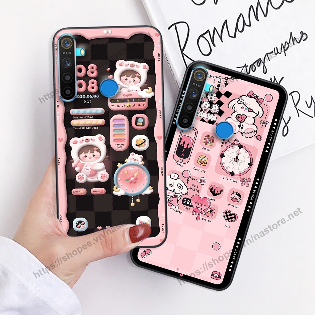Ốp lưng Realme 5 / REALME 5I / Realme Q / REALME 5 Pro / REALME C3 gấu, đồng hồ dễ thương cute giá rẻ