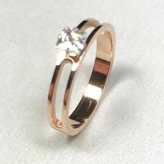 Nhẫn Titan Nữ Đính Đá Vuông Sang Trọng Không Đen Không Gỉ TT 1308