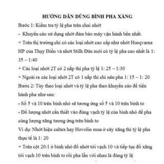 bình pha nhiên liệu xăng và nhớt 1 lít (có tỷ lệ)