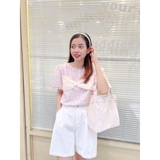 AN374-Áo hoa phố 2 dây cột nơ
