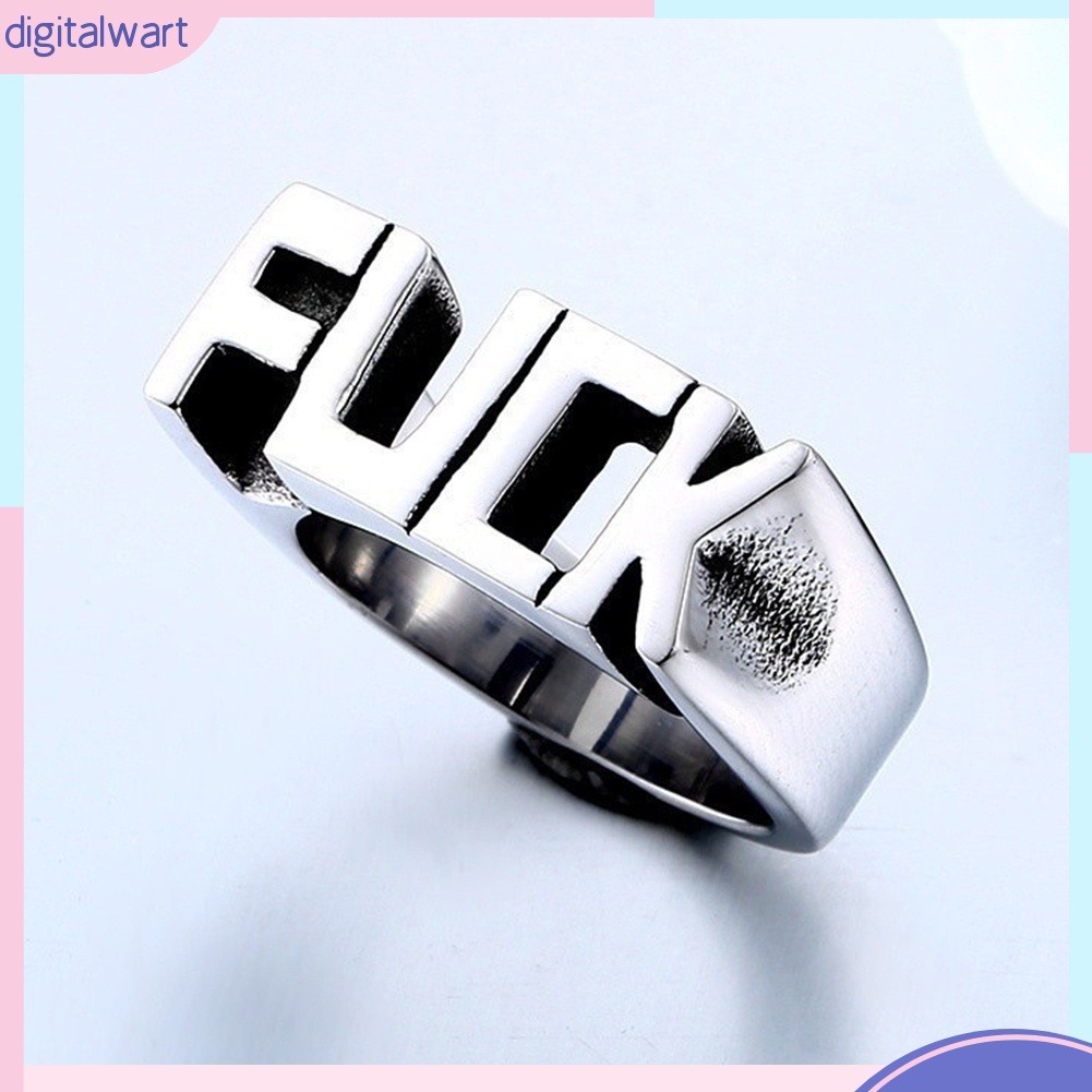 Nhẫn inox khắc chữ phong cách Hiphop