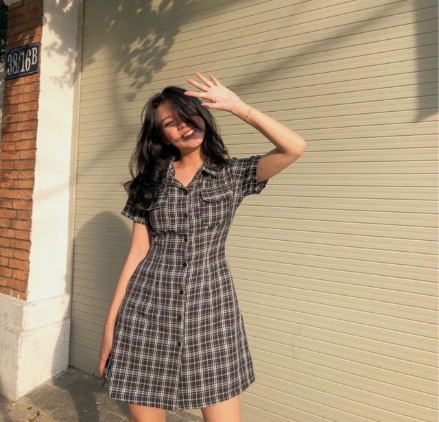 ĐẦM TAY BỐ CARO 2 MÀU NHƯ HÌNH SIÊU XINH SAMMY DRESS | BigBuy360 - bigbuy360.vn