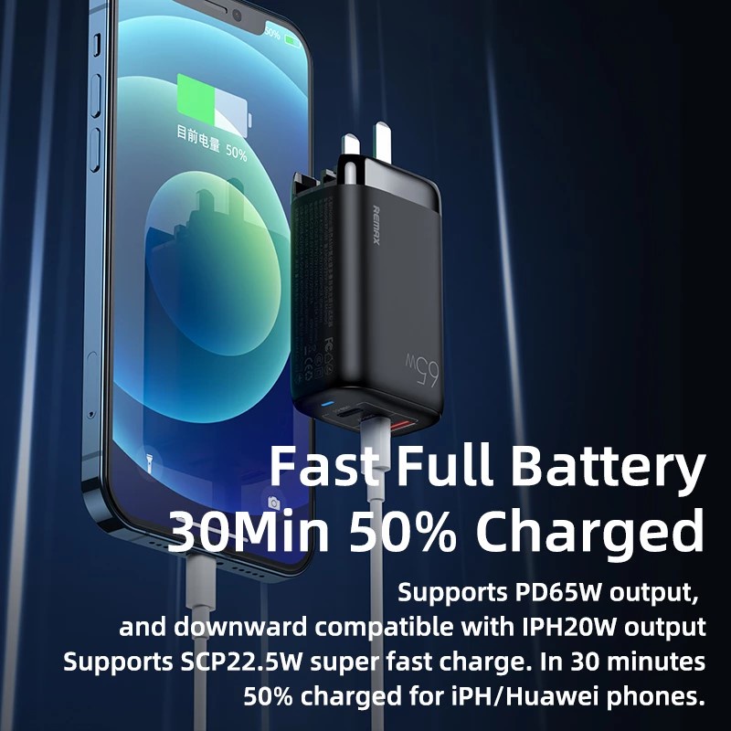 Củ sạc nhanh Gan Quick Charger PD 3.0 65W cổng Type C cho Smartphone/ Tablet / Laptop
