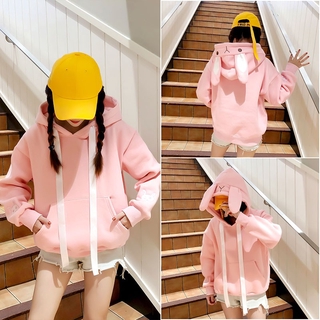 Hoodie Quảng Châu, áo hoodie vải nỉ cao cấp tai thỏ có nút