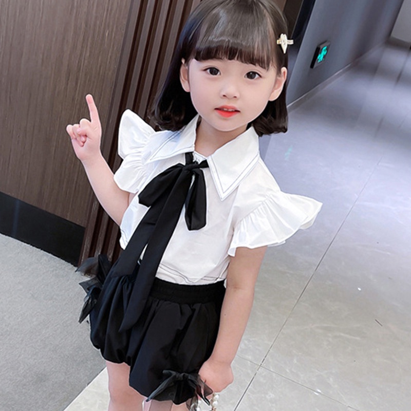 Set Áo Cánh Tiên + Quần Short Màu Trắng Thời Trang Cho Bé Gái