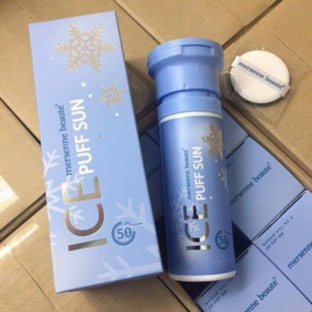 Kem Chống Nắng 3in1 make up mát lạnh Mersenne Beaute Ice Puff Sun