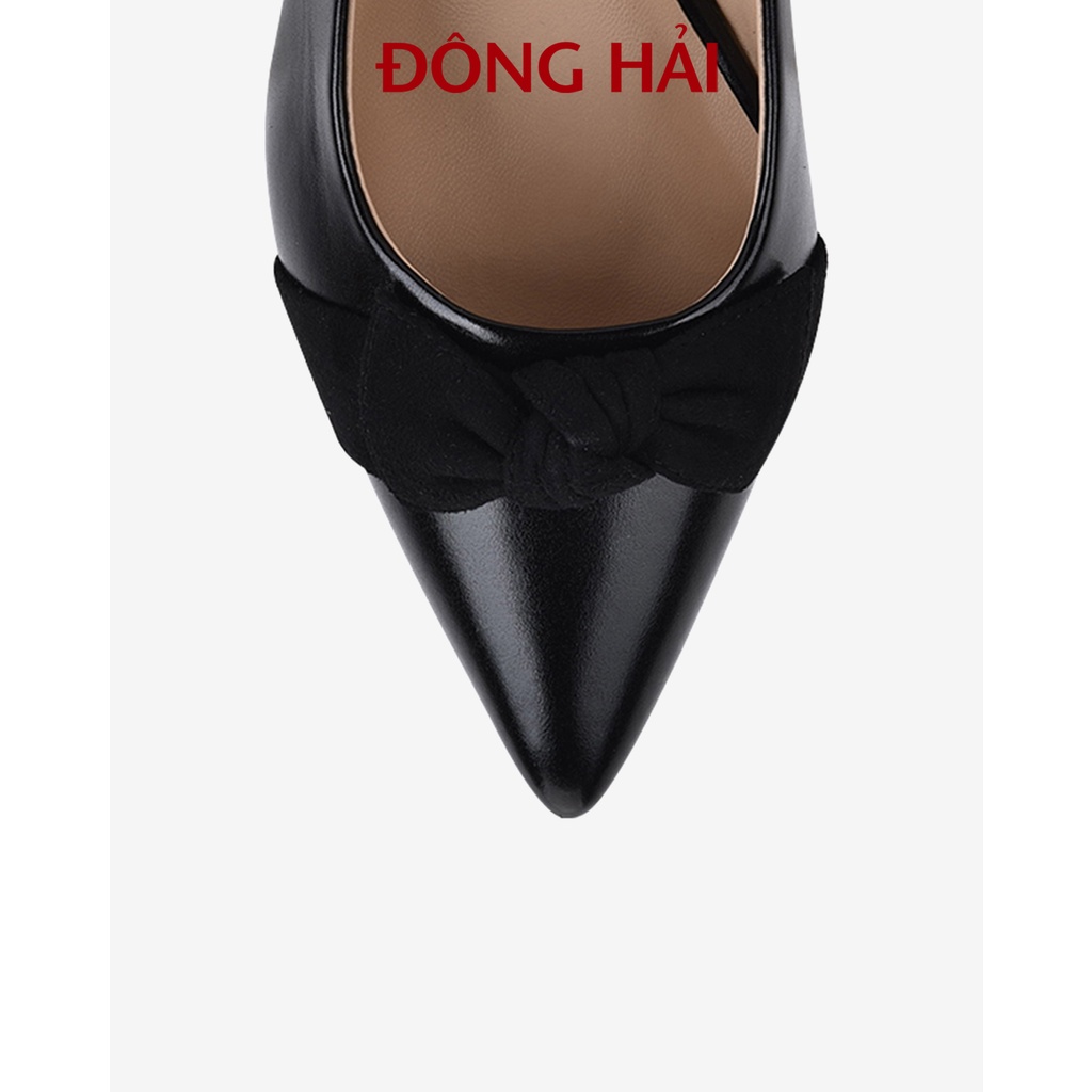 Giày cao gót nữ Đông Hải dáng Slingback mũi nhọn cao 8cm - G85N3