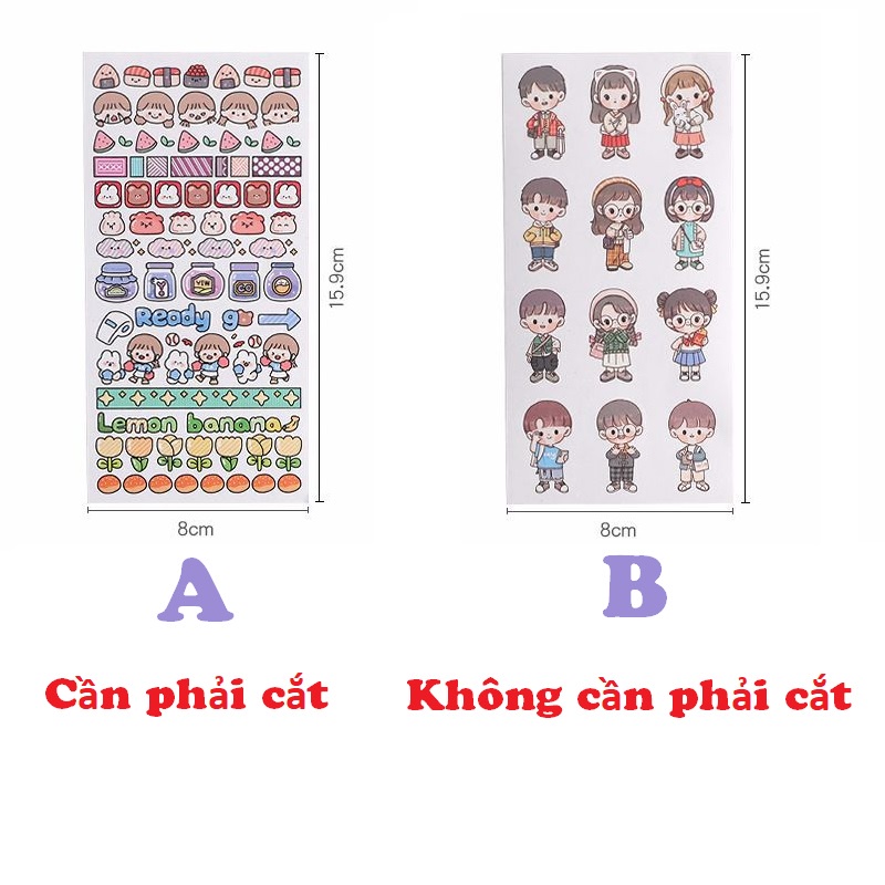 Sticker dán trang trí họa tiết hoạt hình Tirado trang trí nhật ký dễ thương DIY