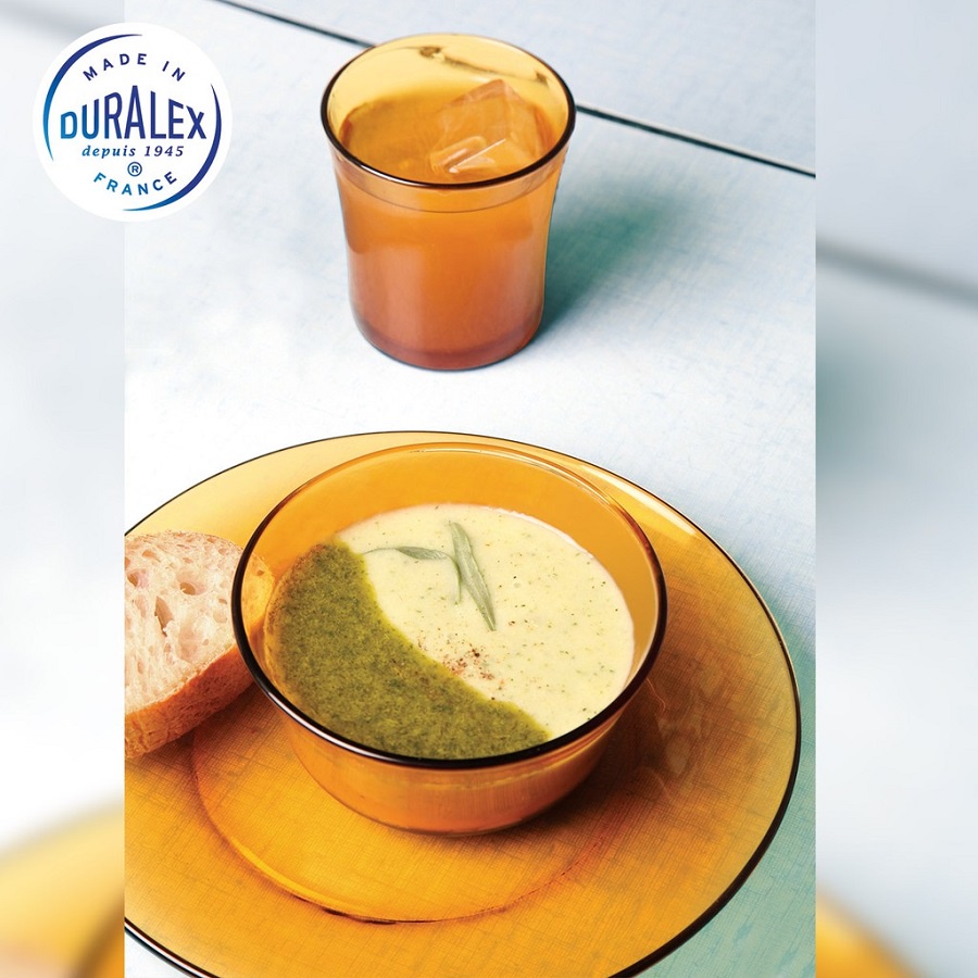 Chén thủy tinh cường lực cao cấp D2006D - Lys Vàng Amber 10,5 cm