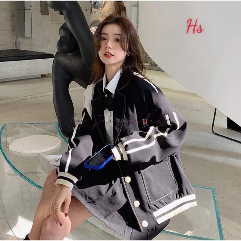 Áo khoác kaki phối trắng HS6