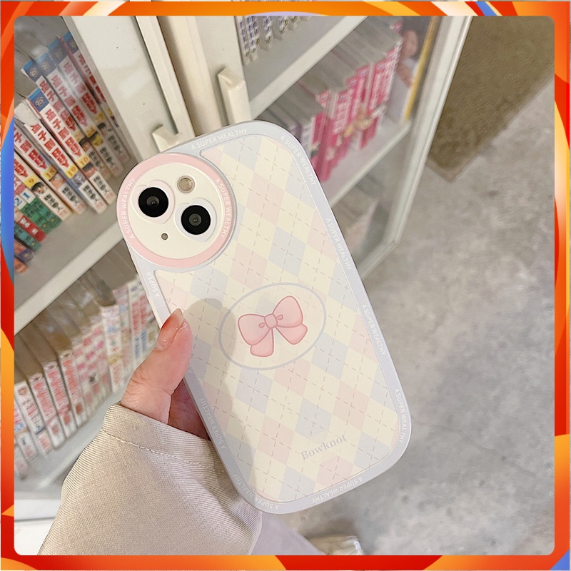 Ốp lưng IPhone  trong bo góc nơ hồng 6/6s/6plus/6splus/7/7plus/8/8plus/xs/11/12/13/14/Pro/Plus/Promax TBT23