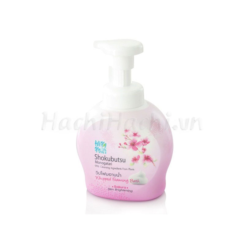 Bọt tắm Shokubutsu Sakura (450ml) màu hồng