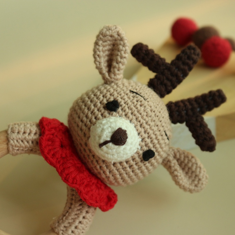 Đồ Chơi Ngậm Mọc Răng Chất Liệu Cotton Hình Động Vật Đáng Yêu Cho Bé