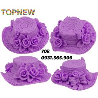 Khuôn silicone hoa nổi 4d nón bé gái