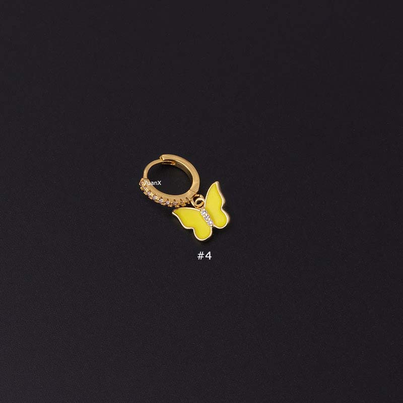 1 Khuyên Tai Hình Bướm Đính Đá Zircon