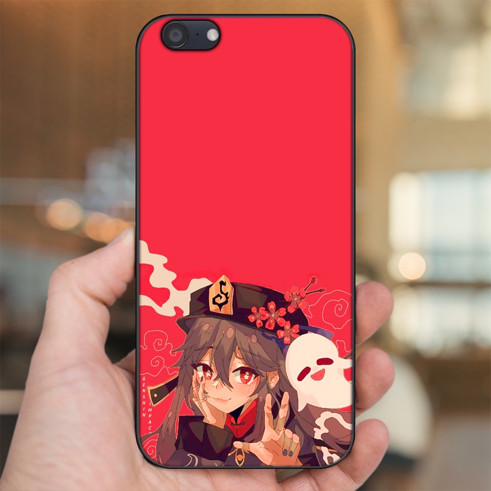 Ốp lưng Oppo A71 viền đen in hình Hutao Genshin Impact